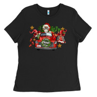 Black merry christmas truck gnomies Ladies Tee - FaDigitalArtStudio
