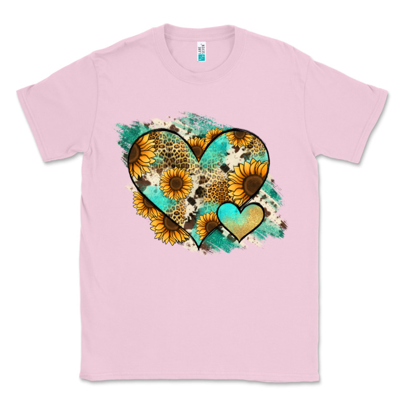 Leopard Sunflower Cowhide Glitter Heart Classic Tee by Jasminsmagicworld | Teevron