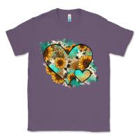 Lavender Leopard Sunflower Cowhide Glitter Heart Classic Tee - Jasminsmagicworld