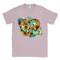 Lilac Leopard Sunflower Cowhide Glitter Heart Classic Tee - Jasminsmagicworld