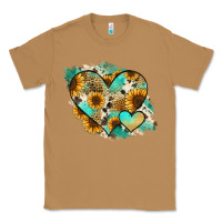 Toasted Coconut Leopard Sunflower Cowhide Glitter Heart Classic Tee - Jasminsmagicworld
