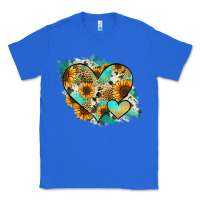 True Royal Leopard Sunflower Cowhide Glitter Heart Classic Tee - Jasminsmagicworld