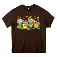 Chocolate Brown honey bee coffee cups Heavy Core Tee - OliviaCreatesArt