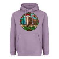 Lavender Brown Horse Christmas Heavyweight Hoodie - RanaPortraitStore