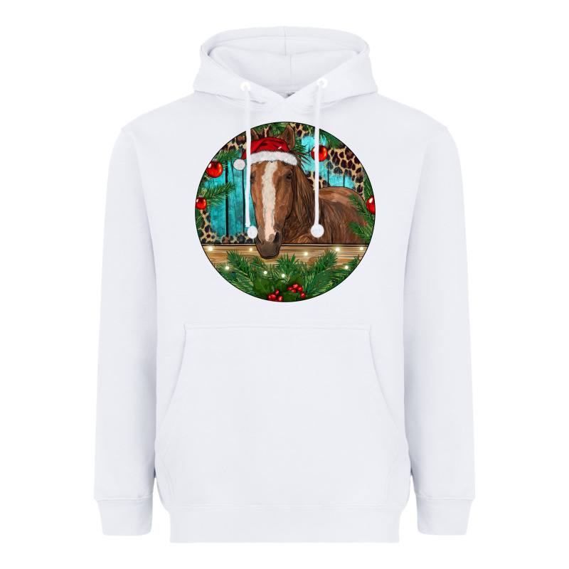 Brown Horse Christmas Heavyweight Hoodie by RanaPortraitStore | Teevron