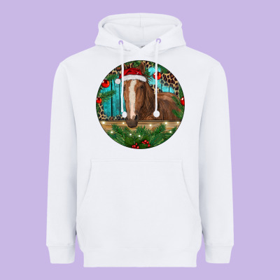 Brown Horse Christmas Heavyweight Hoodie Designed By Ranaportraitstore