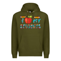 Army Green i love my students with pen and Premium Hoodie - Artiststas