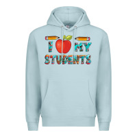 Blue Mist i love my students with pen and Premium Hoodie - Artiststas