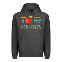 Charcoal Heather i love my students with pen and Premium Hoodie - Artiststas