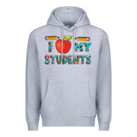 Heather Grey i love my students with pen and Premium Hoodie - Artiststas