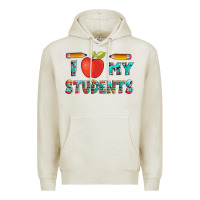 Oatmeal Heather i love my students with pen and Premium Hoodie - Artiststas