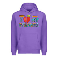 Purple i love my students with pen and Premium Hoodie - Artiststas