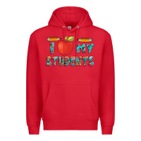 Red i love my students with pen and Premium Hoodie - Artiststas