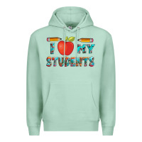 Seafoam i love my students with pen and Premium Hoodie - Artiststas