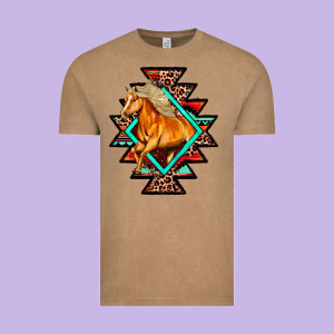 Aztec Symbol With Horse Vintage Tee Designed By Fadigitalartstudio