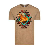 Vintage Coffee Aztec Symbol With Horse Vintage Tee - FaDigitalArtStudio