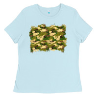 Baby Blue camouflage background Ladies Tee - BundleAndBundleShop