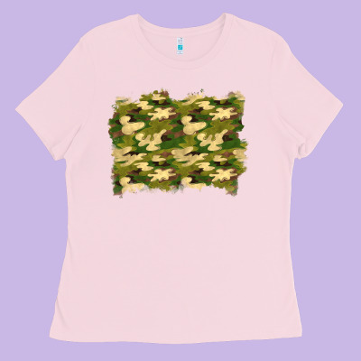 Camouflage Background Ladies Tee Designed By Bundleandbundleshop