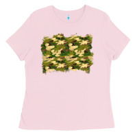 Bubblegum Pink camouflage background Ladies Tee - BundleAndBundleShop