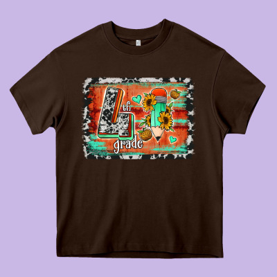 Western Back To School 4th Grade Heavy Core Tee Designed By Jasminsmagicworld