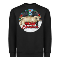 Black Merry Christmas Charolais Bull Heavyweight Sweatshirt - RanaPortraitStore
