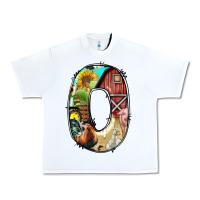 White farm life alphabet lowercase letters o Urban Heavy Tee - BundleAndBundleShop