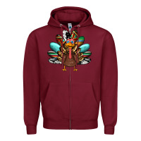 Burgundy thanksgiving turkey Zipper Hoodie - RanaPortraitStore