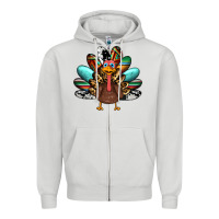 Dove Grey thanksgiving turkey Zipper Hoodie - RanaPortraitStore