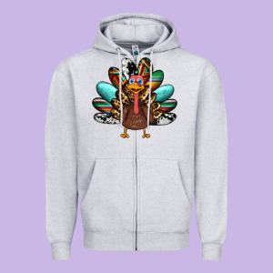 Thanksgiving Turkey Zipper Hoodie Designed By Ranaportraitstore