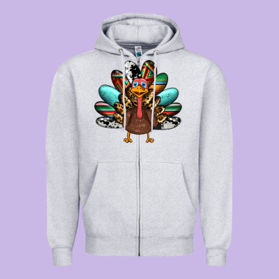 Thanksgiving Turkey Zipper Hoodie Designed By Ranaportraitstore