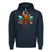 Navy thanksgiving turkey Zipper Hoodie - RanaPortraitStore