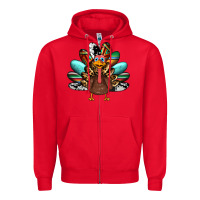 Red thanksgiving turkey Zipper Hoodie - RanaPortraitStore