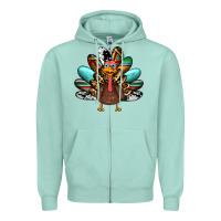 Seafoam thanksgiving turkey Zipper Hoodie - RanaPortraitStore