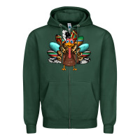 Sports Green thanksgiving turkey Zipper Hoodie - RanaPortraitStore