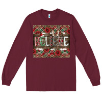 Burgundy Believe Long Sleeve Tee - CowhideDigitalArt