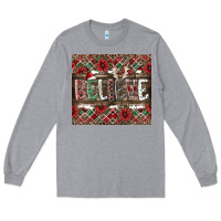Heather Grey Believe Long Sleeve Tee - CowhideDigitalArt