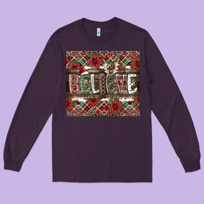 Believe Long Sleeve Tee Designed By Cowhidedigitalart