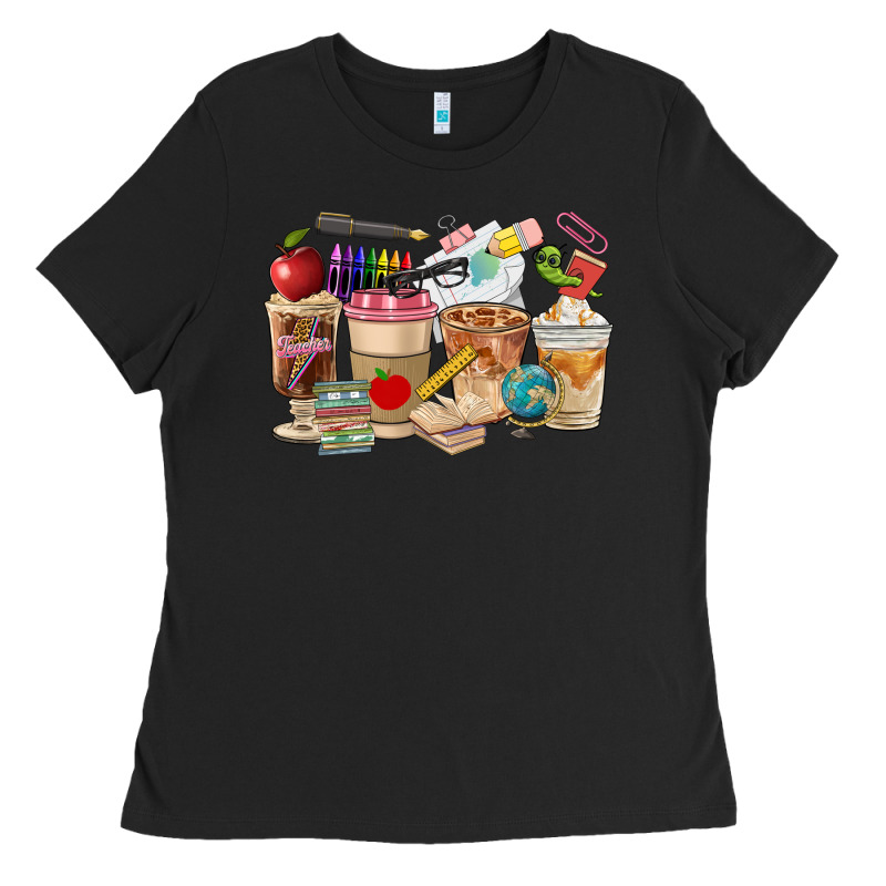 Teacher Coffee Cups Ladies Tee by FaDigitalArtStudio | Teevron