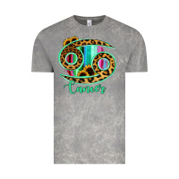 Cloud Rock Cancer Zodiac Sign Sunflower Leopard Serape Vintage Tee - RanaPortraitStore