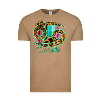 Vintage Coffee Cancer Zodiac Sign Sunflower Leopard Serape Vintage Tee - RanaPortraitStore