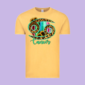 Cancer Zodiac Sign Sunflower Leopard Serape Vintage Tee Designed By Ranaportraitstore