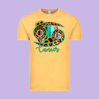 Cancer Zodiac Sign Sunflower Leopard Serape Vintage Tee Designed By Ranaportraitstore