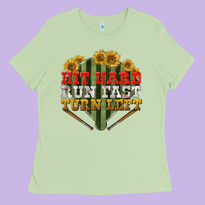 Hit Hard Run Fast Turn Left Ladies Tee Designed By Bundleandbundleshop