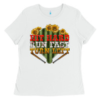 White hit hard run fast turn left Ladies Tee - BundleAndBundleShop