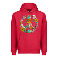 Cardinal floral peace sign with gemstone Premium Hoodie - Artiststas