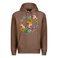 Chestnut floral peace sign with gemstone Premium Hoodie - Artiststas