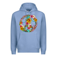 Colony Blue floral peace sign with gemstone Premium Hoodie - Artiststas