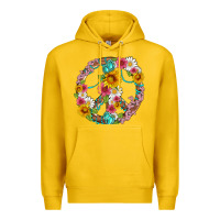 Lemon floral peace sign with gemstone Premium Hoodie - Artiststas