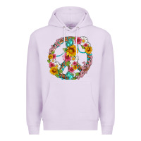 Lilac floral peace sign with gemstone Premium Hoodie - Artiststas