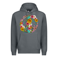 Rock floral peace sign with gemstone Premium Hoodie - Artiststas